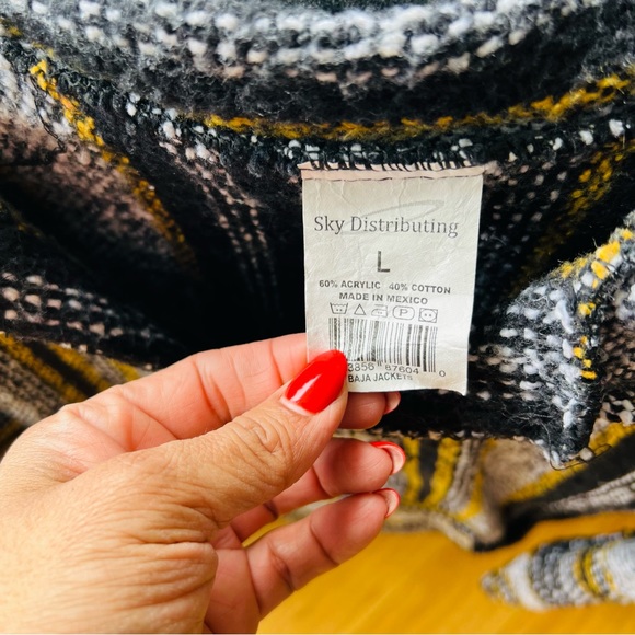 Men’s Baja yellow/black/white Hoodie, SZ L - Picture 2 of 3